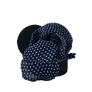 Sciarpa BLU POIS BIANCO <br/> 100% LINO